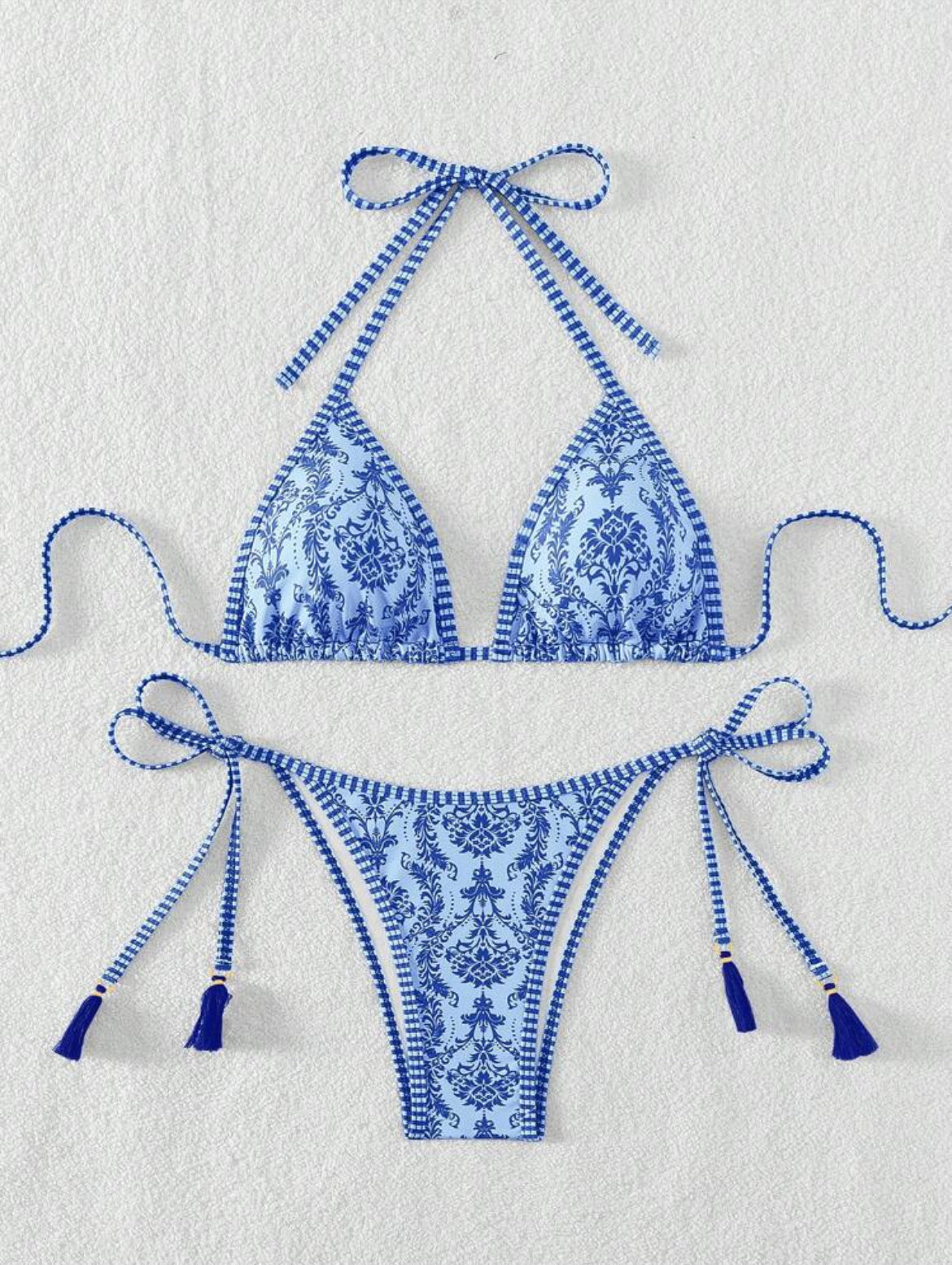 7765M swim conjunto de bikini sexy azul