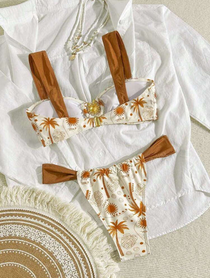 4126S conjunto de bikini sexy café