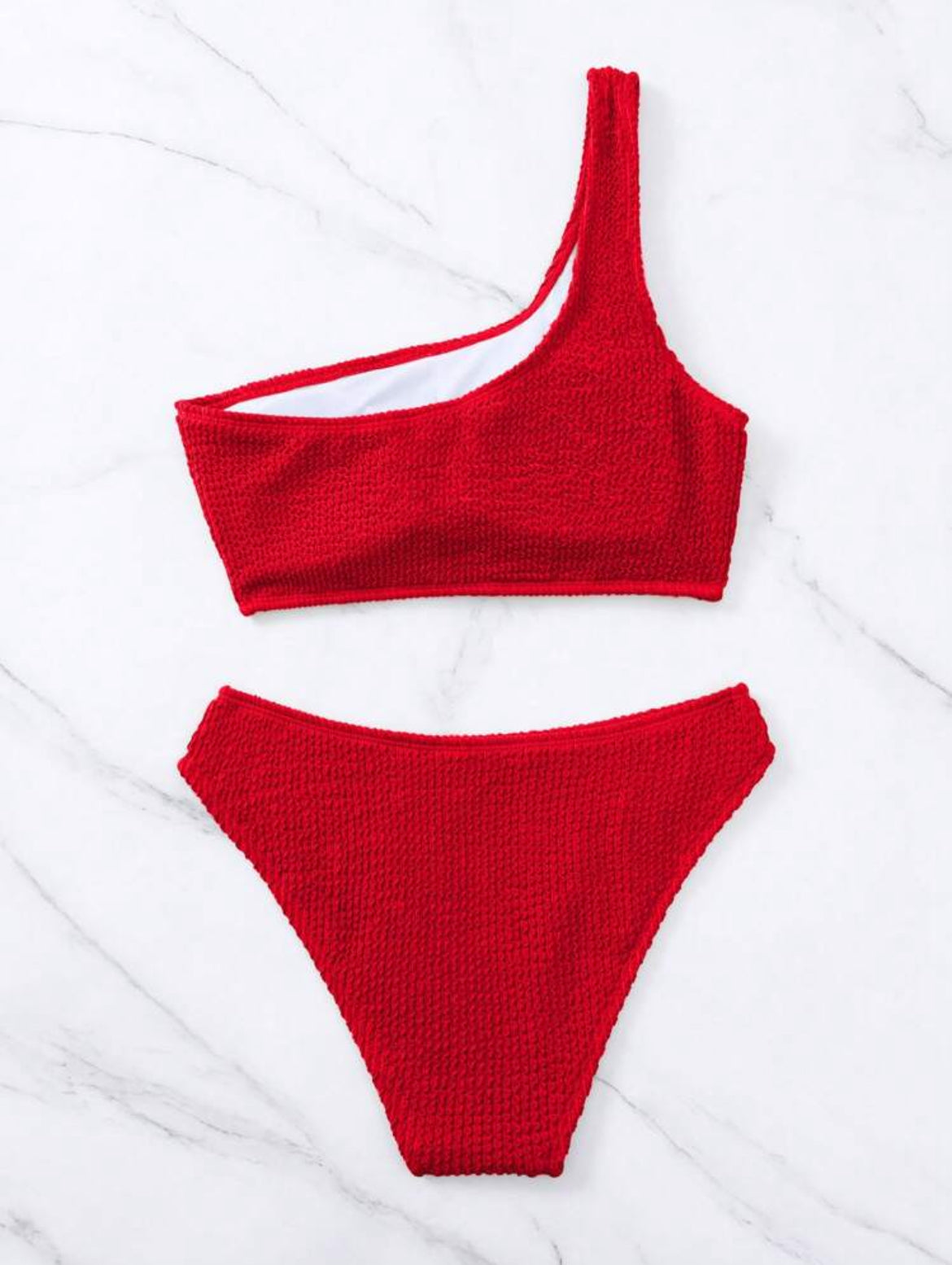 5907S Conjunto de bikini de 2 piezas de unicolor rojo