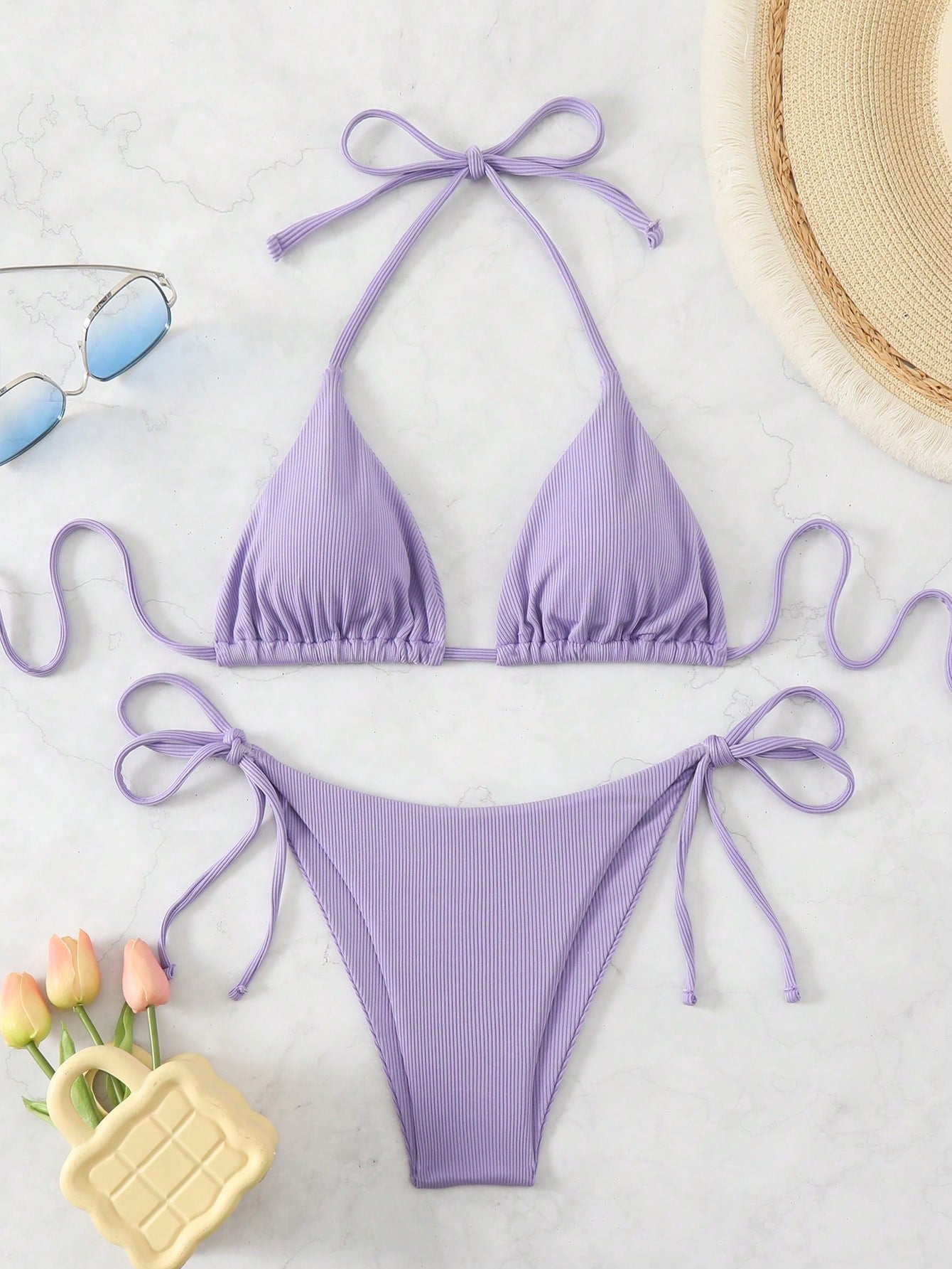 6887M swim conjunto de bikini morado