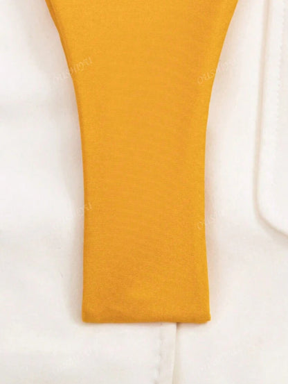 4422M conjunto de bikini unicolor estilo europeo amarillo