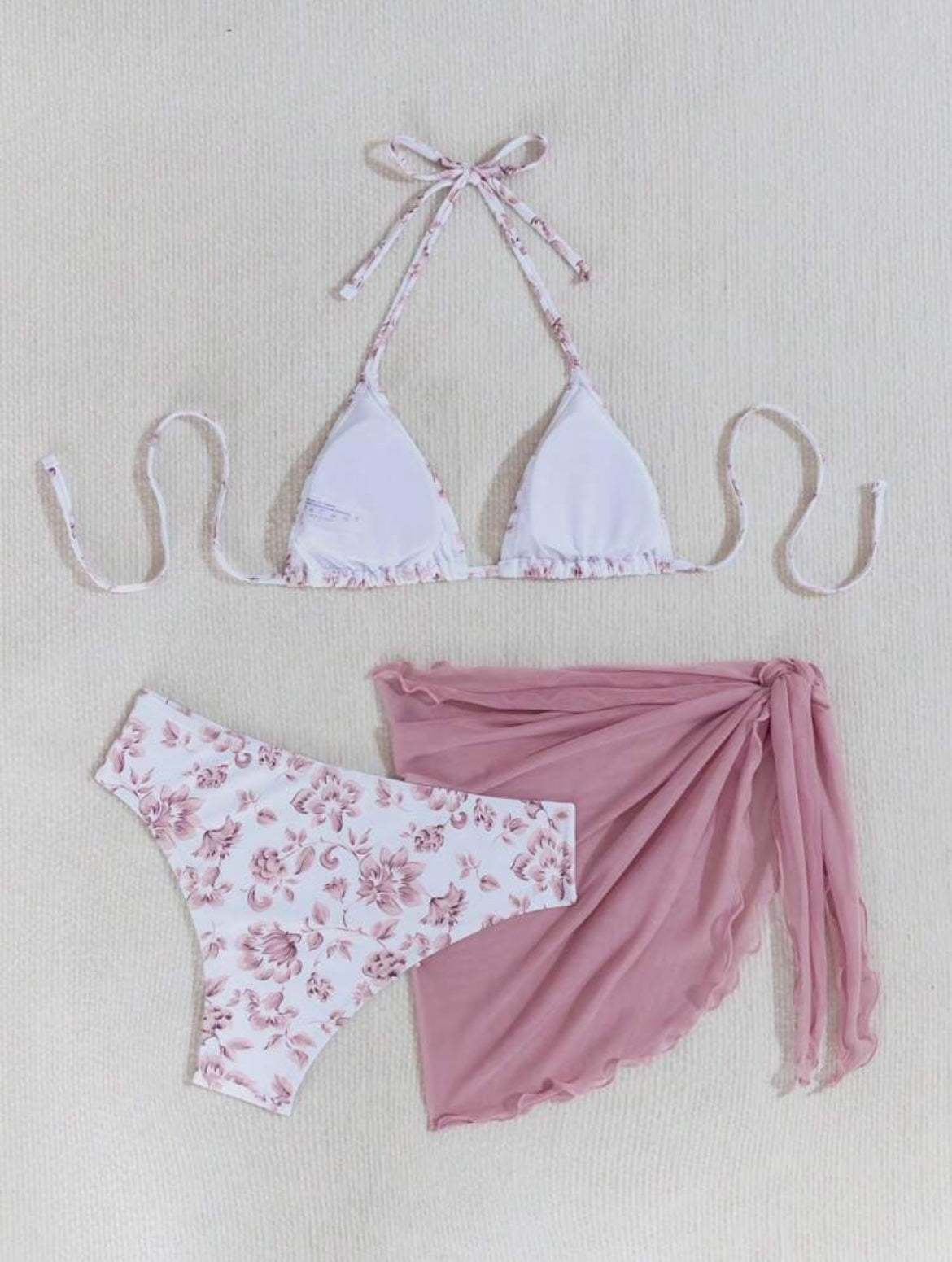 Vcay conjunto de bikini sexy estampado floral 3 piezas