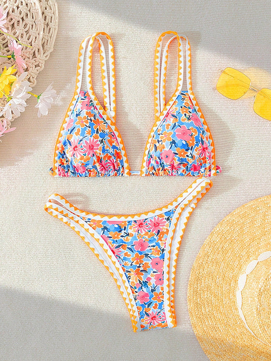 0288S swim mod conjunto de bikini con estampado floral