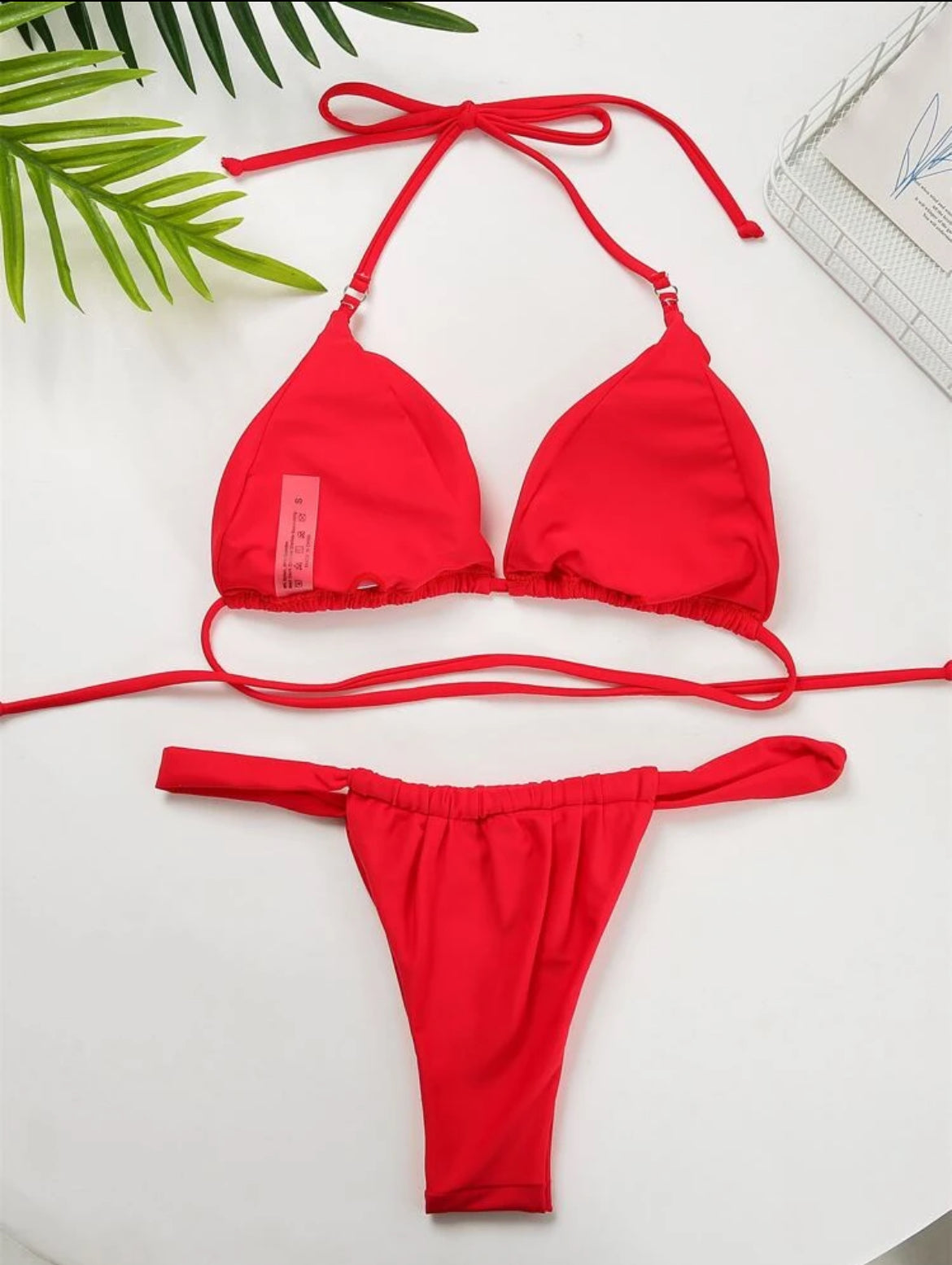 6600S  swim de color liso con pliegues