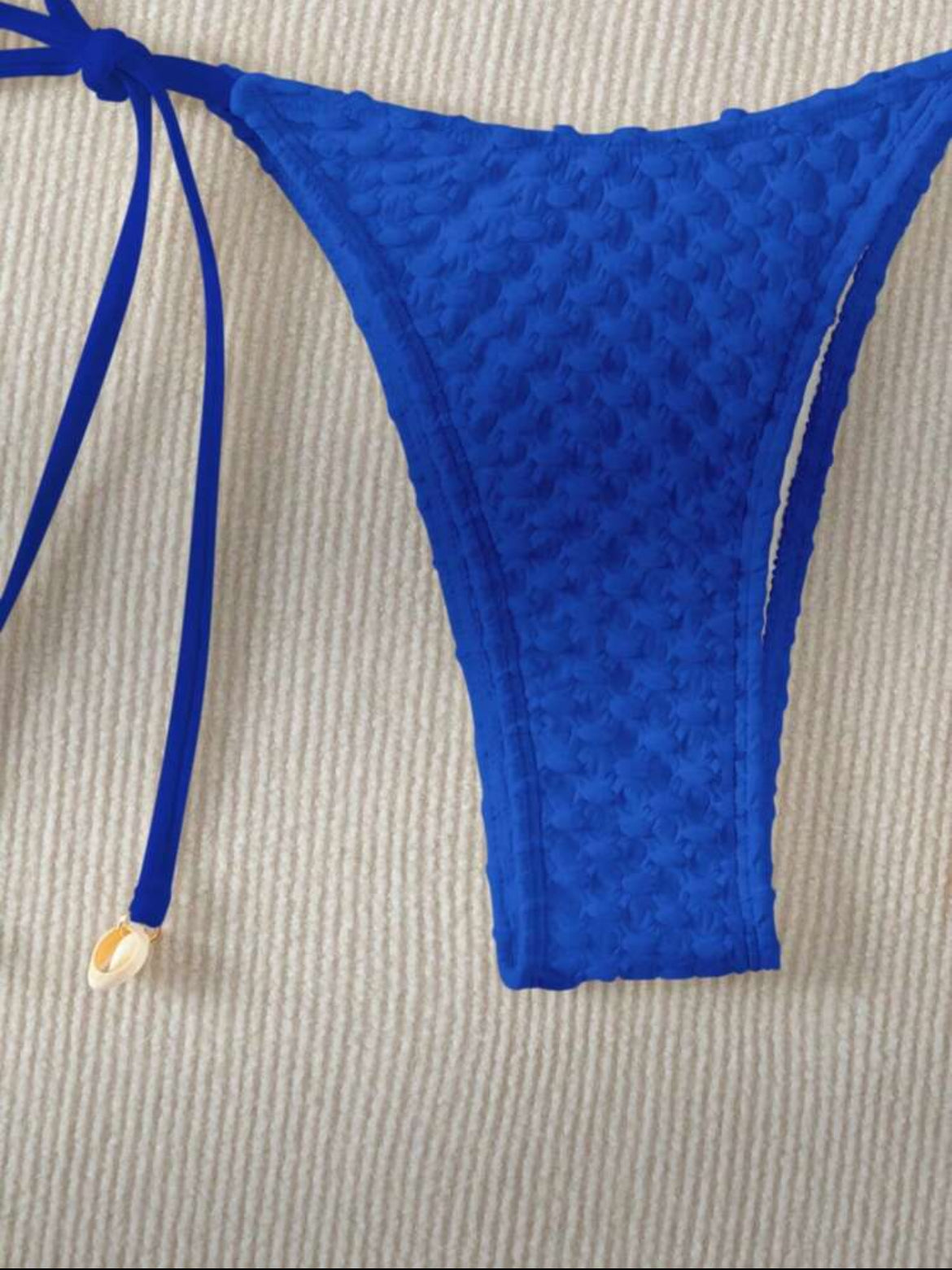 9199M swim conjunto se bikini de triangulo halter azul