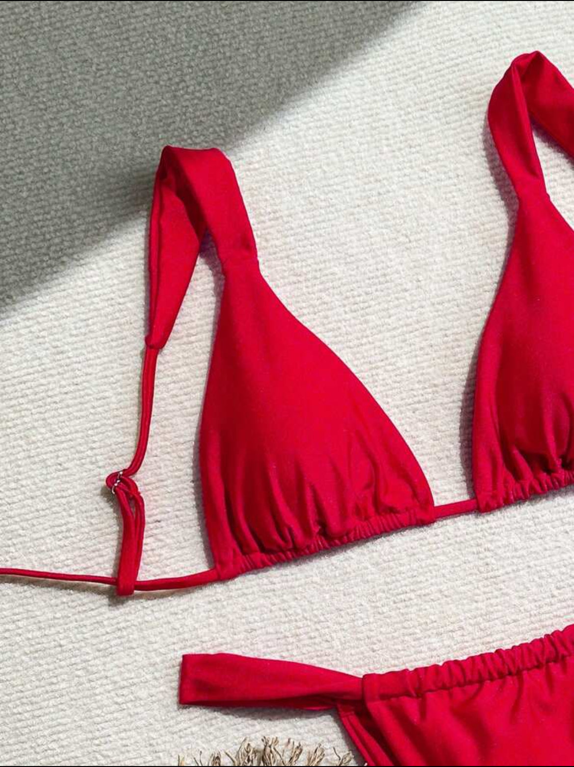 5656M swim set de 2 piezas bikini de unicolor sexy rojo