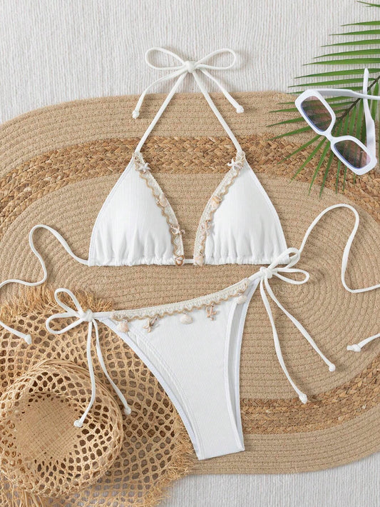 0689M  conjunto de bikini blanco