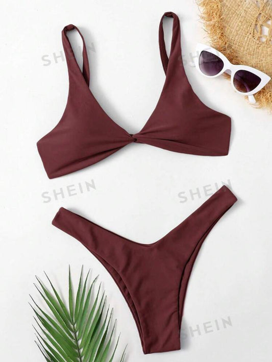 #8551 swim conjunto de bikini de dos piezas de unicolor