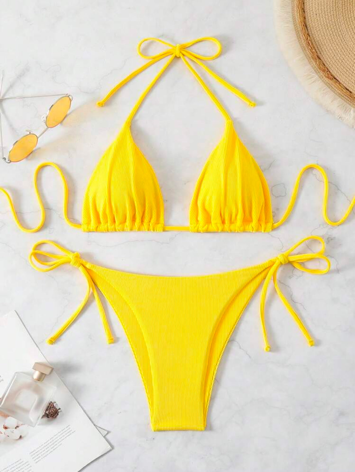 Conjunto de bikini de dos piezas de tejido