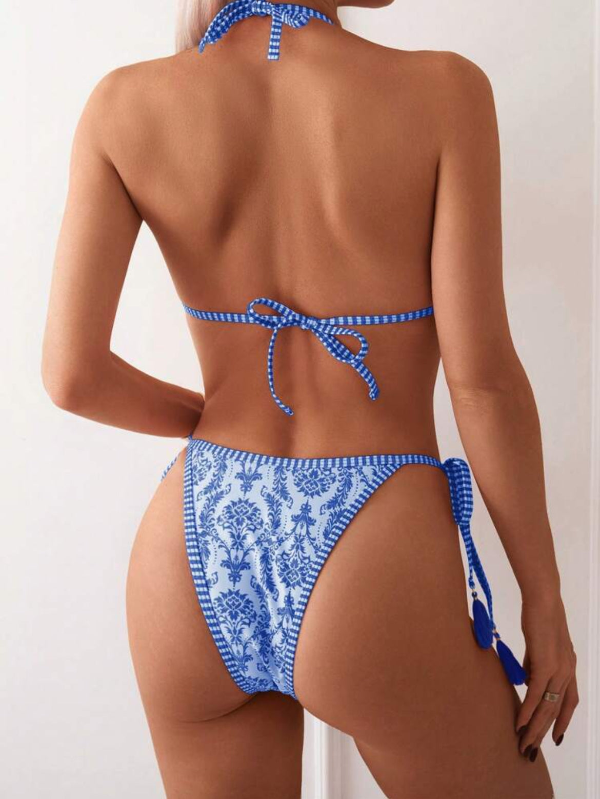 7765M swim conjunto de bikini sexy azul