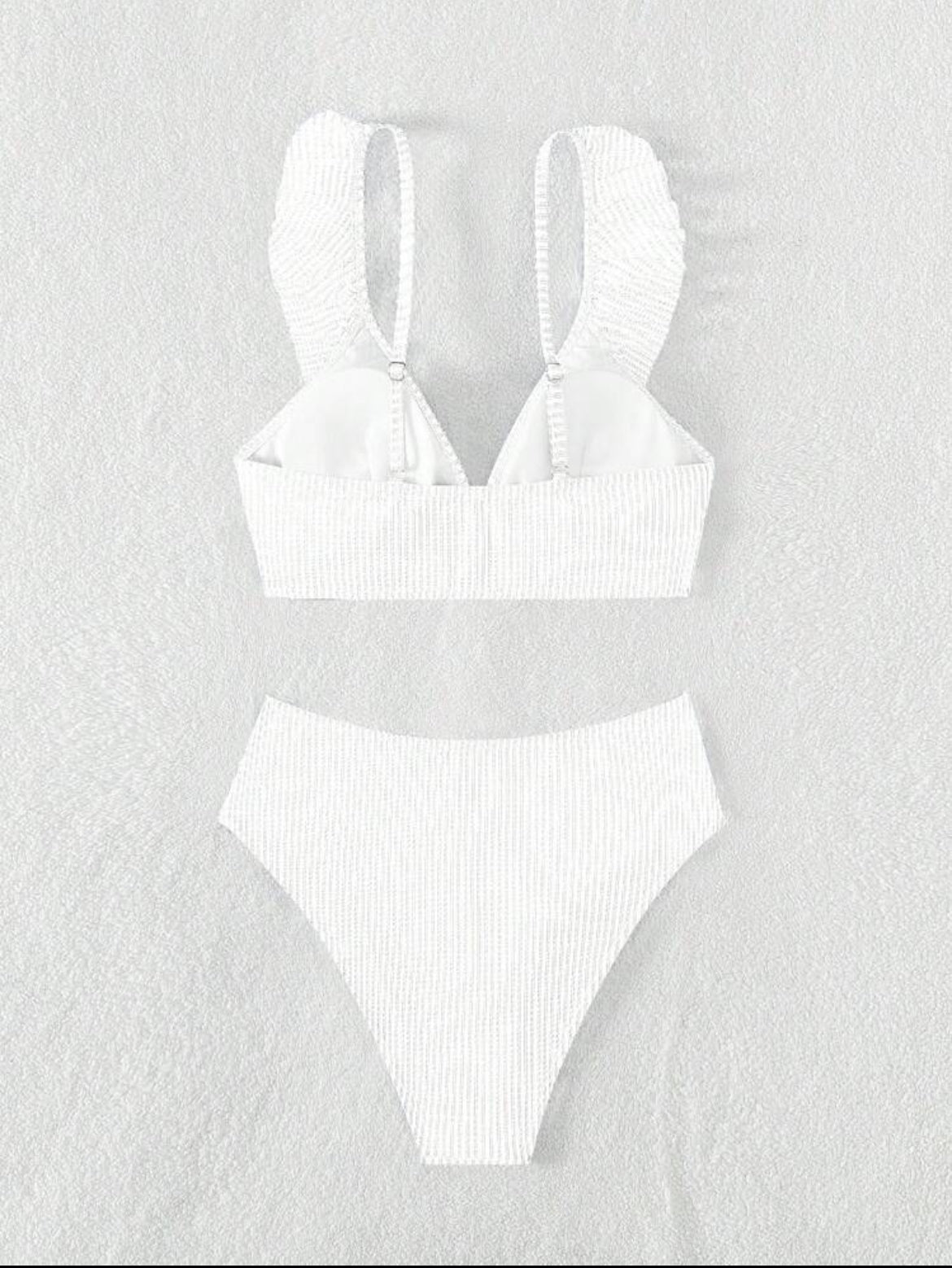 9011M swim bañador bikini ribete con fruncido blanco